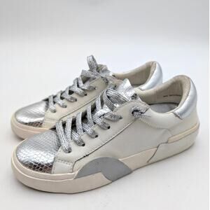 Dolce Vita Zina Sneaker Shoes Women's Snakeskin Silver/White Size US6 EU36.5